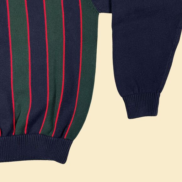 90s/Y2K Tommy Hilfiger L sweater, vtg blue/green crew, new old stock (w/ tags) - Picture 8 of 9